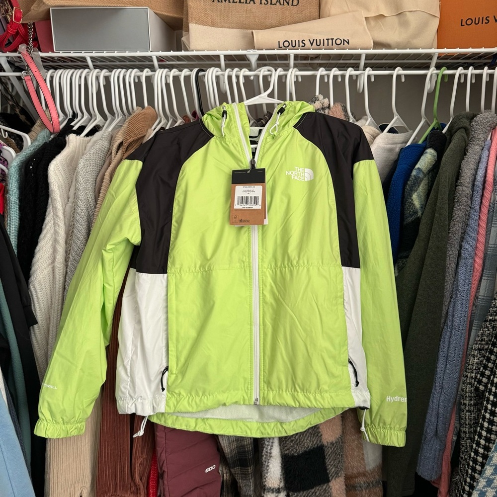 The North Face Hydrenaline Windbreaker Jacket Coat Yellow Green black XS